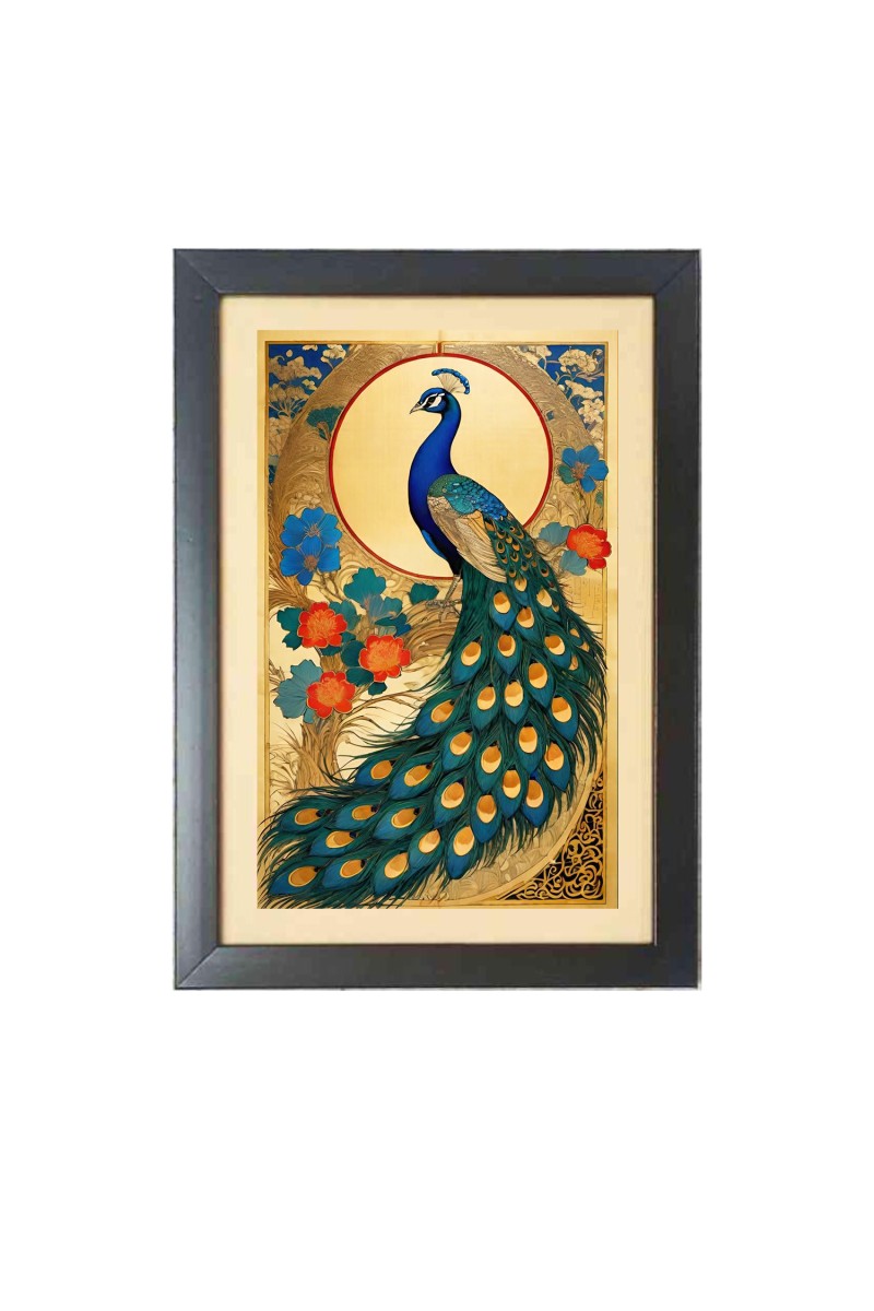 Beautiful Beautiful Peacock Photo Frame - 11x15 Inch Black 1-Inch Frame with Mount Paper - Perfect for Home Decor, Living Room & Office