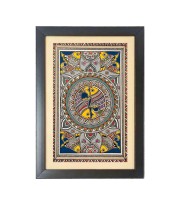 Beautiful Beautiful Madhubani Fish Photo Frame - 11x15 Inch Black 1-Inch Frame with Mount Paper - Perfect for Home Decor, Living Room & Office