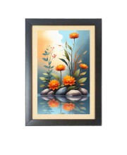 Beautiful Beautiful Flower Photo Frame - 11x15 Inch Black 1-Inch Frame with Mount Paper - Perfect for Home Decor, Living Room & Office