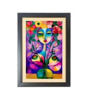 Beautiful Beautiful Abstract Art Girl Photo Frame - 11x15 Inch Black 1-Inch Frame with Mount Paper - Perfect for Home Decor, Living Room & Office