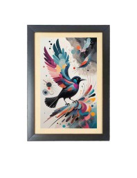 Beautiful Beautiful Abstract Art Bird Photo Frame - 11x15 Inch Black 1-Inch Frame with Mount Paper - Perfect for Home Decor, Living Room & Office