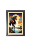 Beautiful Beautiful Running Horse Photo Frame - 11x15 Inch Black 1-Inch Frame with Mount Paper - Perfect for Home Decor, Living Room & Office