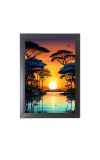 Beautiful Beautiful Sunset With Tree Photo Frame - 11x15 Inch Black 1-Inch Frame with Mount Paper - Perfect for Home Decor, Living Room & Office
