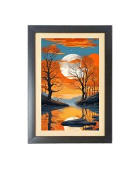 Beautiful Beautiful Sunset Tree Photo Frame - 11x15 Inch Black 1-Inch Frame with Mount Paper - Perfect for Home Decor, Living Room & Office