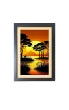 Beautiful Beautiful Sunset with Tree and bird Photo Frame - 11x15 Inch Black 1-Inch Frame with Mount Paper - Perfect for Home Decor, Living Room & Office
