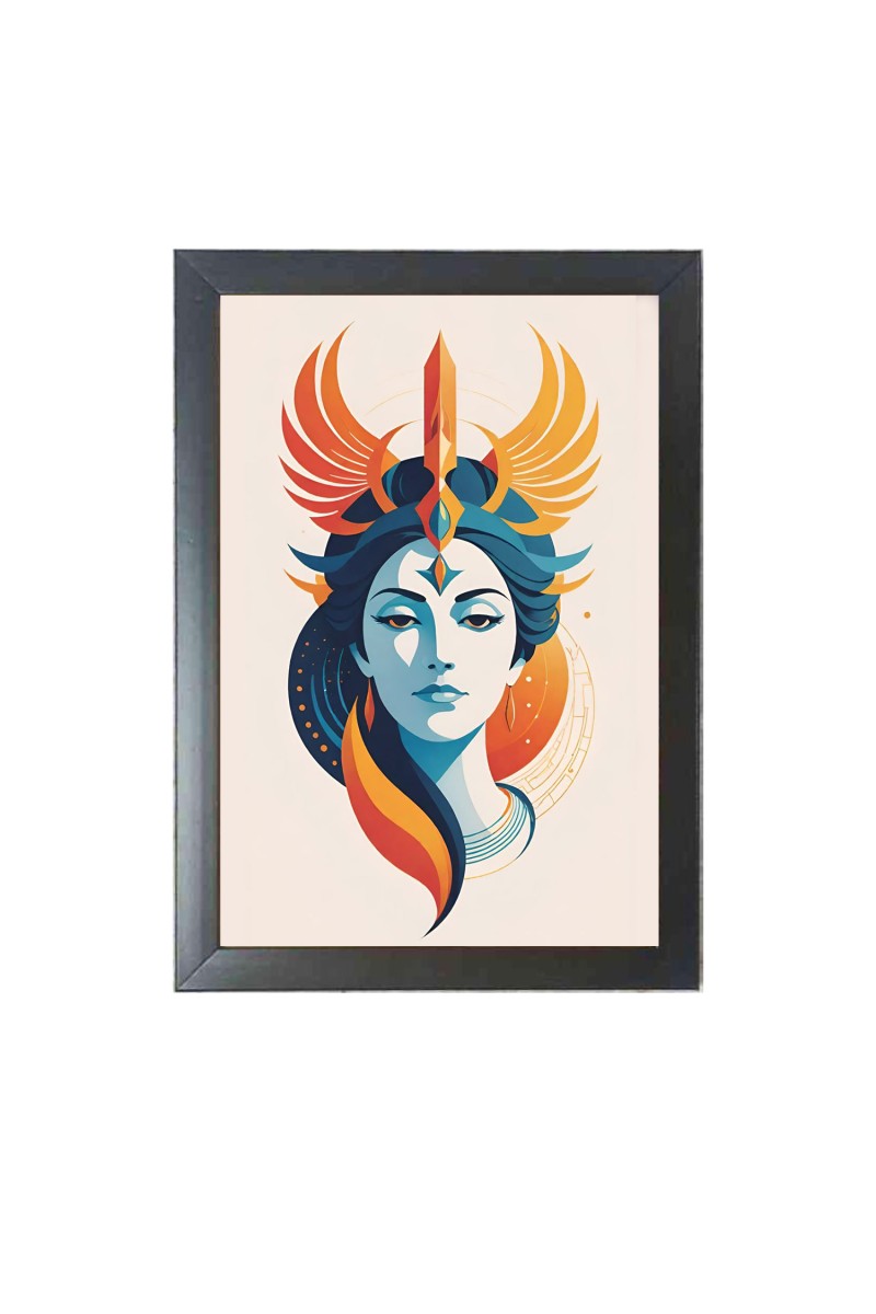 Beautiful Beautiful Vector Art Girl Photo Frame - 11x15 Inch Black 1-Inch Frame with Mount Paper - Perfect for Home Decor, Living Room & Office