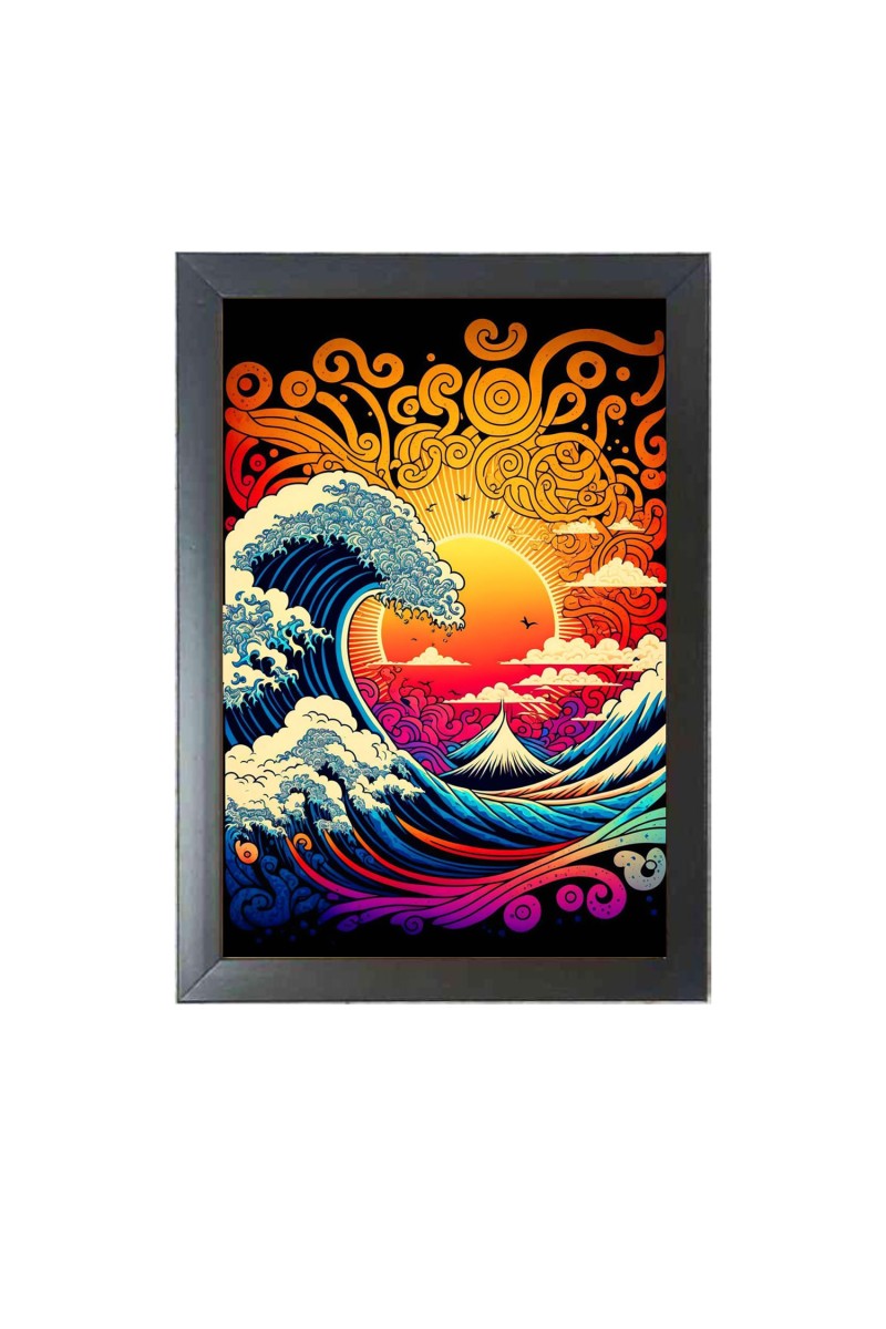 Beautiful Beautiful Surreal Japanese art Photo Frame - 11x15 Inch Black 1-Inch Frame with Mount Paper - Perfect for Home Decor, Living Room & Office