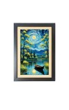 Beautiful Beautiful Sunset river and Theboat Photo Frame - 11x15 Inch Black 1-Inch Frame with Mount Paper - Perfect for Home Decor, Living Room & Office
