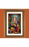 Lord Ganesha Photo Frame  10x14 Inches-Brown Wooden Frame for Home , Office & Temple Decoration and Gifting
