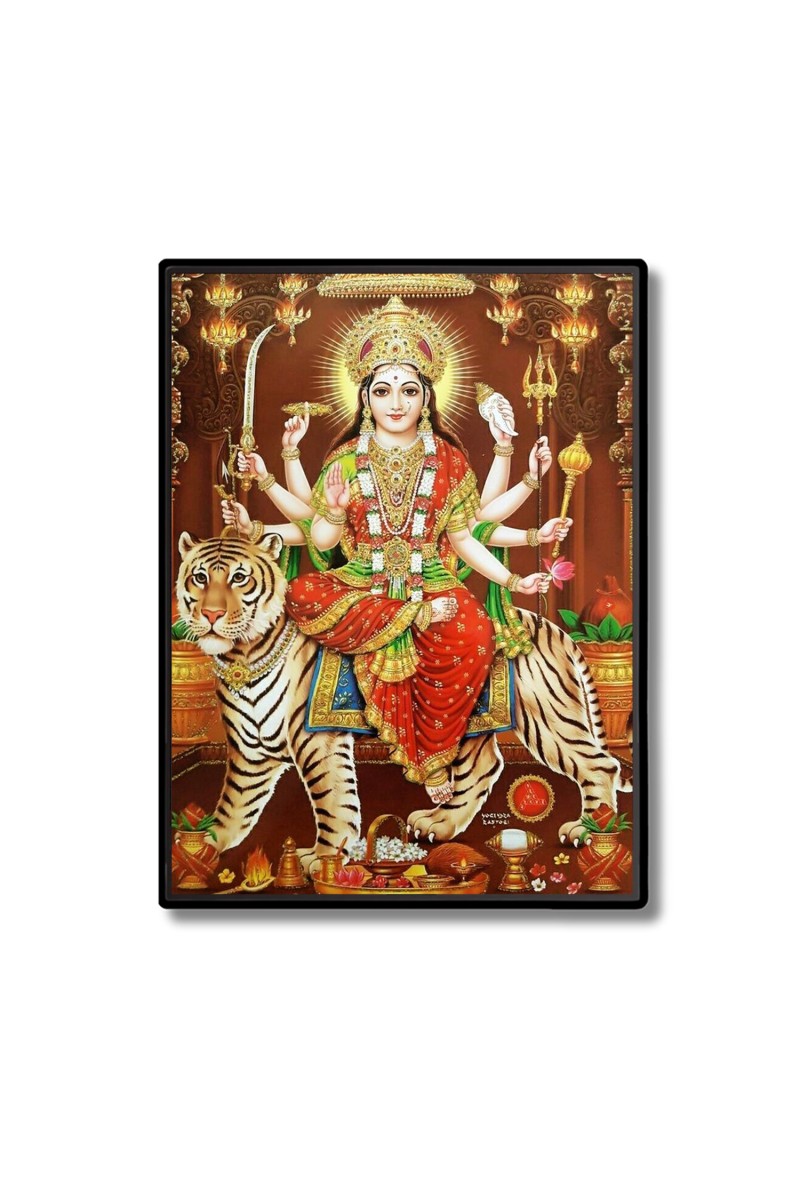 Maa Durga Laminated Photo  - 5x7 Inches, Divine Blessings for Home & Office and Temple Decoration