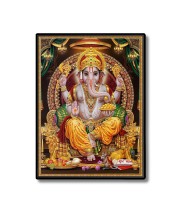 Lord Ganesh Laminated Photo  - 5x7 Inches, Divine Blessings for Home & Office and Temple Decoration