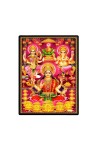 Maa Lakshmi Maa Saraswati & Ganesha  Laminated Photo  - 5x7 Inches, Divine Blessings for Home & Office and Temple Decoration