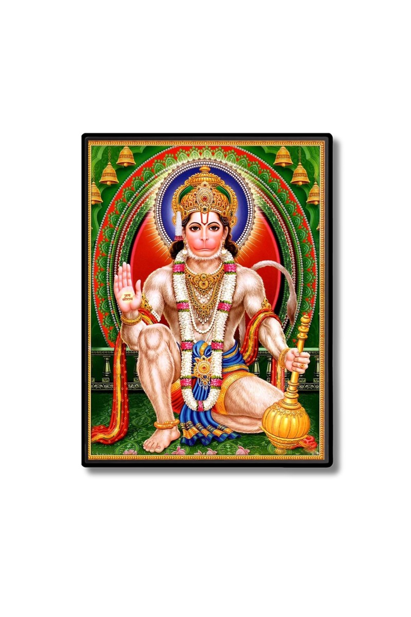 Sri Hanuman Laminated Photo  - 5x7 Inches, Divine Blessings for Home & Office and Temple Decoration