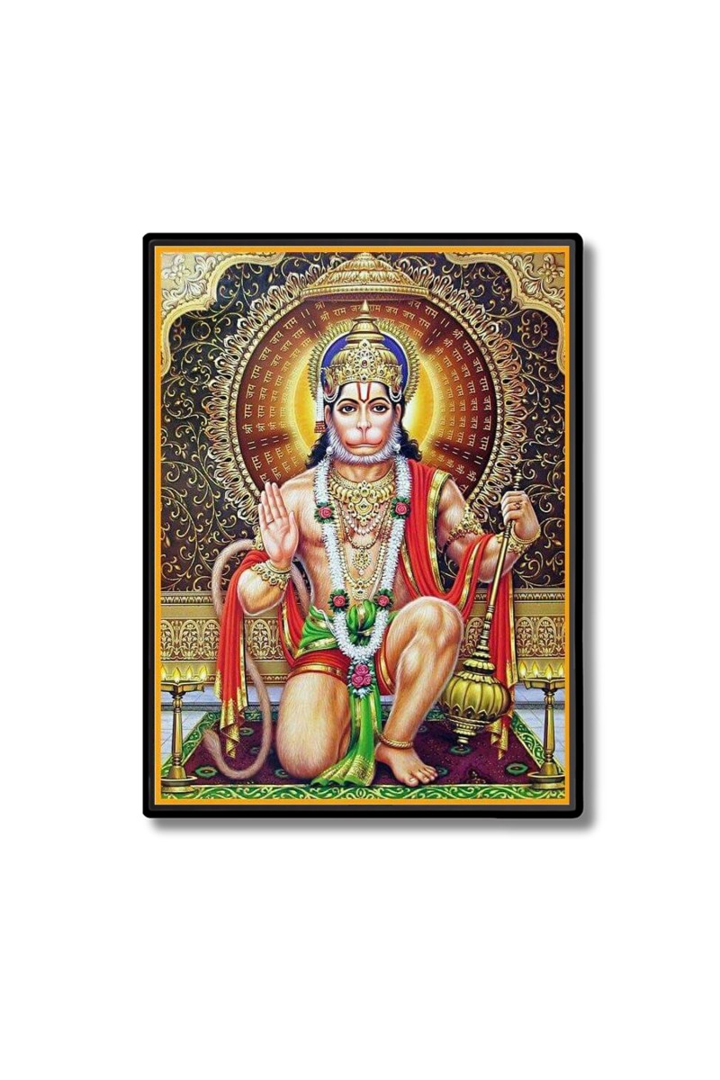 Sri Hanuman Laminated Photo  - 5x7 Inches, Divine Blessings for Home & Office and Temple Decoration