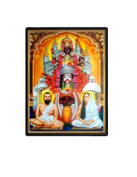 Maa Kali, Sri Ramakrishna Paramahamsa & Sarada Devi Laminated Photo  - 5x7 Inches, Divine Blessings for Home & Office and Temple Decoration