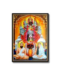 Maa Kali, Sri Ramakrishna Paramahamsa & Sarada Devi Laminated Photo  - 5x7 Inches, Divine Blessings for Home & Office and Temple Decoration