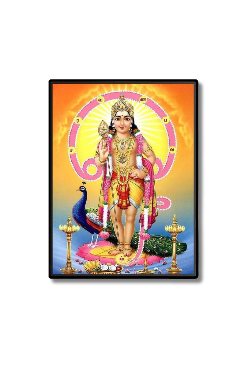 Kartikeya Laminated Photo  - 5x7 Inches, Divine Blessings for Home & Office and Temple Decoration