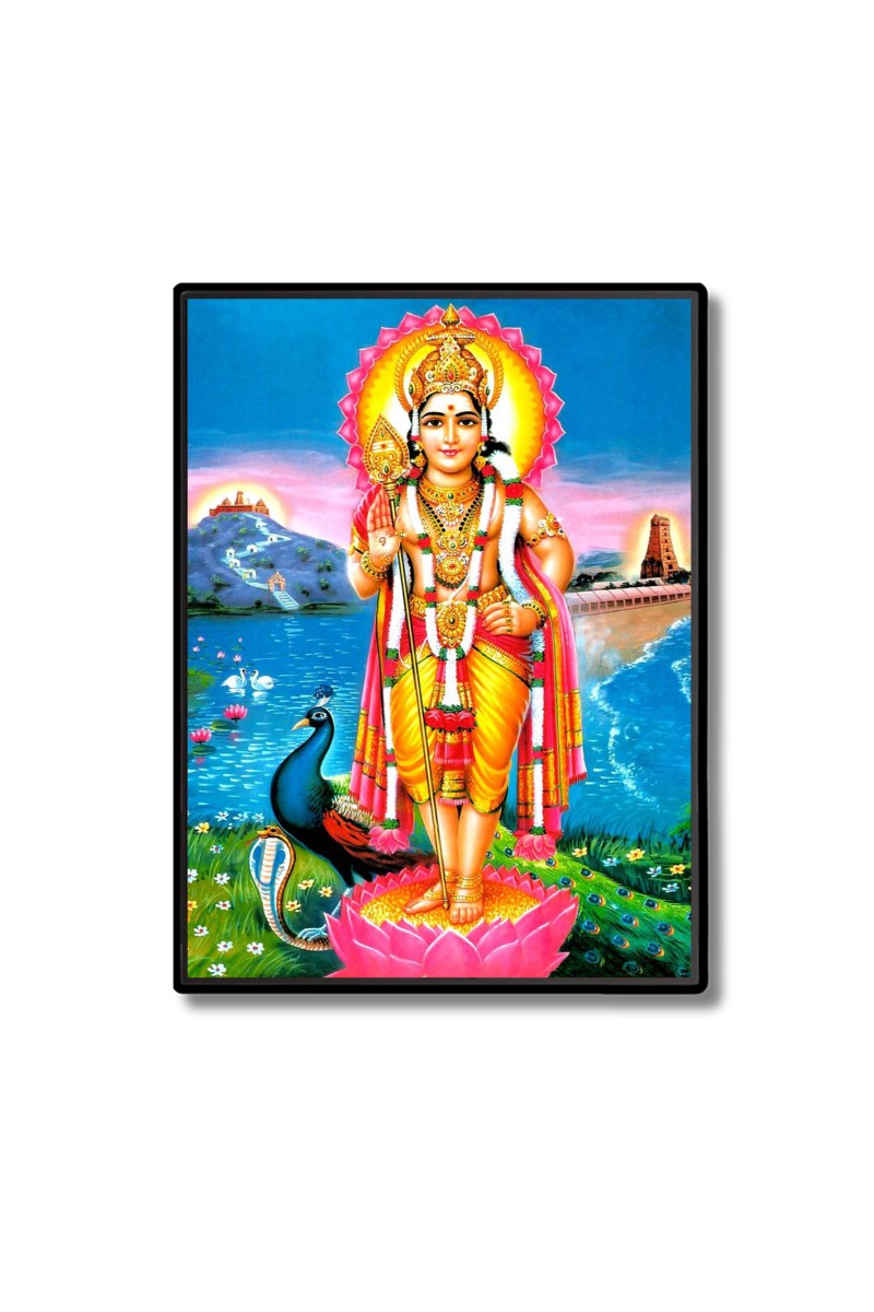 Kartikeya Laminated Photo  - 5x7 Inches, Divine Blessings for Home & Office and Temple Decoration