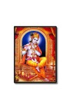 Sri Krishna Laminated Photo  - 5x7 Inches, Divine Blessings for Home & Office and Temple Decoration
