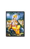 Sri Krishna Laminated Photo  - 5x7 Inches, Divine Blessings for Home & Office and Temple Decoration