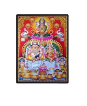 Kubera Maa Lakshmi Laminated Photo  - 5x7 Inches, Divine Blessings for Home & Office and Temple Decoration