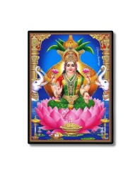 Maa Lakshmi Laminated Photo  - 5x7 Inches, Divine Blessings for Home & Office and Temple Decoration