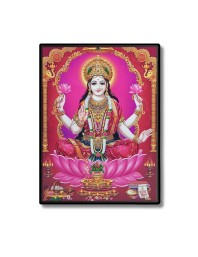 Maa Lakshmi Laminated Photo  - 5x7 Inches, Divine Blessings for Home & Office and Temple Decoration