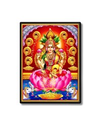 Maa Lakshmi Laminated Photo  - 5x7 Inches, Divine Blessings for Home & Office and Temple Decoration
