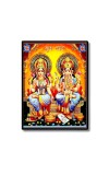 Lakshmi & Lord Ganesh Laminated Photo  - 5x7 Inches, Divine Blessings for Home & Office and Temple Decoration