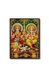 Lakshmi & Lord Ganesh Laminated Photo  - 5x7 Inches, Divine Blessings for Home & Office and Temple Decoration