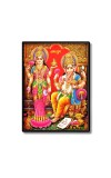 Lakshmi & Lord Ganesh Laminated Photo  - 5x7 Inches, Divine Blessings for Home & Office and Temple Decoration