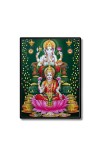 Lakshmi & Lord Ganesh Laminated Photo  - 5x7 Inches, Divine Blessings for Home & Office and Temple Decoration