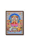 Maa Lakshmi Maa Saraswati & Lord Ganesh Laminated Photo  - 5x7 Inches, Divine Blessings for Home & Office and Temple Decoration