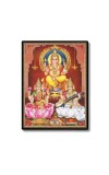 Maa Lakshmi Maa Saraswati & Lord Ganesh Laminated Photo  - 5x7 Inches, Divine Blessings for Home & Office and Temple Decoration