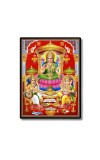 Maa Lakshmi Maa Saraswati & Lord Ganesh Laminated Photo  - 5x7 Inches, Divine Blessings for Home & Office and Temple Decoration