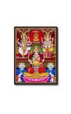 Maa Lakshmi Maa Saraswati & Lord Ganesh Laminated Photo  - 5x7 Inches, Divine Blessings for Home & Office and Temple Decoration