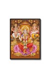 Maa Lakshmi Maa Saraswati & Lord Ganesh Laminated Photo  - 5x7 Inches, Divine Blessings for Home & Office and Temple Decoration
