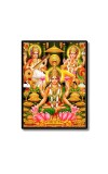 Maa Lakshmi Maa Saraswati & Lord Ganesh Laminated Photo  - 5x7 Inches, Divine Blessings for Home & Office and Temple Decoration