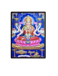Maa Lakshmi Laminated Photo  - 5x7 Inches, Divine Blessings for Home & Office and Temple Decoration