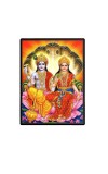 Lord Vishnu & Maa Lakshmi Laminated Photo  - 5x7 Inches, Divine Blessings for Home & Office and Temple Decoration