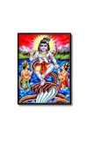 Kaaliya naag With Sri Krishna Laminated Photo  - 5x7 Inches, Divine Blessings for Home & Office and Temple Decoration