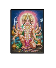 Panchamukhi Sri Hanuman Laminated Photo  - 5x7 Inches, Divine Blessings for Home & Office and Temple Decoration