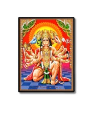 Panchamukhi Sri Hanuman Laminated Photo  - 5x7 Inches, Divine Blessings for Home & Office and Temple Decoration