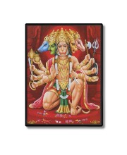 Panchamukhi Sri Hanuman Laminated Photo  - 5x7 Inches, Divine Blessings for Home & Office and Temple Decoration