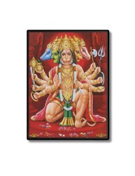 Panchamukhi Sri Hanuman Laminated Photo  - 5x7 Inches, Divine Blessings for Home & Office and Temple Decoration