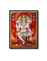 Panchamukhi Sri Hanuman Laminated Photo  - 5x7 Inches, Divine Blessings for Home & Office and Temple Decoration