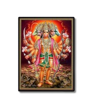 Panchamukhi Sri Hanuman Laminated Photo  - 5x7 Inches, Divine Blessings for Home & Office and Temple Decoration