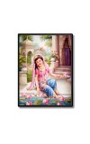 Sri Radha Laminated Photo  - 5x7 Inches, Divine Blessings for Home & Office and Temple Decoration