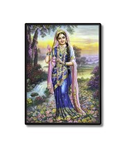 Sri Radha Laminated Photo  - 5x7 Inches, Divine Blessings for Home & Office and Temple Decoration
