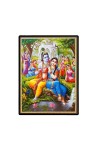 Sri Radha Sri Krishna Laminated Photo  - 5x7 Inches, Divine Blessings for Home & Office and Temple Decoration